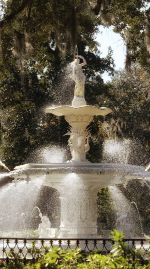 Forsyth Park Historic Iconic Water Fountain, Shadows